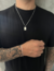 MASC944 - CORRENTE MASCULINA FÍGARO PLAQUINHA SALMO 23 - LINHA MASCULINA - CORRENTE 60CM - PULSEIRA 20CM - Favorita Atacado