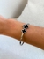 PUL9893 - BRACELETE INSPIRAÇÃO VG DOIS TREVOS PRETO - AÇO INOX - PRATA - comprar online