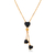 CO91227 - COLAR CORAÇÃO GRAVATINHA ZIRCÔNIA PRETO - FOLHEADO A OURO - comprar online