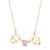 COL9653 - COLAR VENEZIANA 2 MENINAS CORAÇÃO ROSA - FOLHEADO A OURO - comprar online