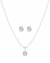 Conjunto Colar + Brinco Ponto de Luz Folheado a Prata 925