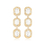 BR91633 - BRINCO QUADRADO CRAVEJADO PEDRA CRISTAL - FOLHEADO A OURO