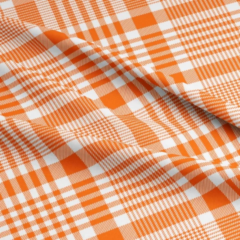 Tecido Tricoline Xadrez Enviesado Laranja (1389V009) - 0,5m x 1,50m - comprar online