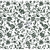 Tecido Tricoline Floral Isis Cor Branco com Preto Caldeira - 0,5m x 1,50m