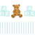 Tecido Tricoline Urso Letras e Grafismos Branco e Tiffany Fernando Maluhy (30677C01) - 0,5m x 1,50m