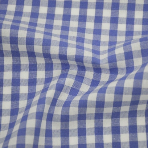 Tecido Tricoline Fio Tinto Xadrez Azul 9XM - 0,5m x 1,50m