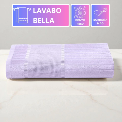 Toalha de Lavabo para Bordar Ponto Cruz Dohler Velour Bella 30cm x 45cm - Lilás - comprar online