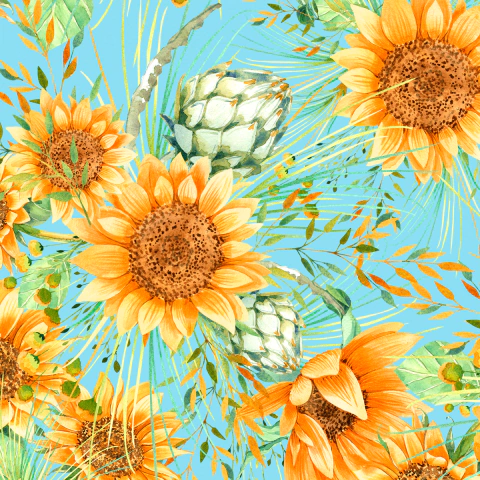 Tecido Tricoline Digital Girassois (9005E105) - 0,5m x 1,50m