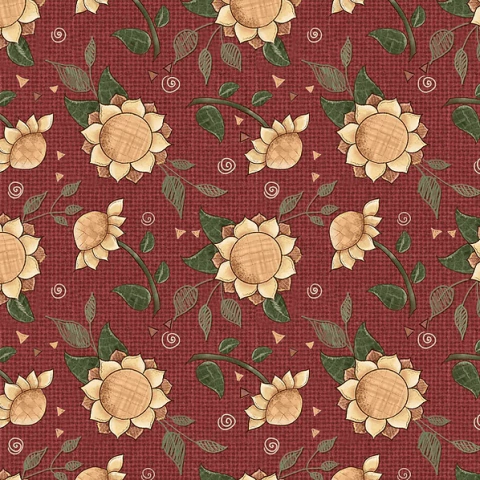 Tecido Tricoline Digital Girsassois Fundo Vinho (HH004) - 0,5m x 1,50m