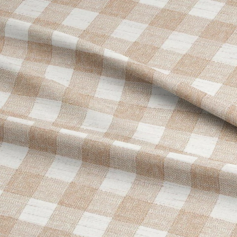 Tecido Linho Xadrez Bege Caldeira - 0,5m x 1,50m - comprar online