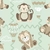 Tecido Tricoline Bichinhos Baby Menta Fuxicos e Fricotes (RT313) - 0,5m x 1,50m - comprar online