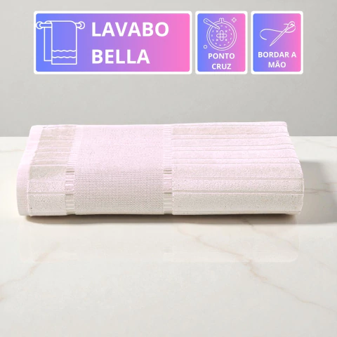 Toalha de Lavabo para Bordar Ponto Cruz Dohler Velour Bella 30cm x 45cm - Violeta Claro - comprar online