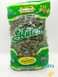 Natural Pasta - Fideos de gluten sabor espinaca - Tipo tirabuzón - 300g