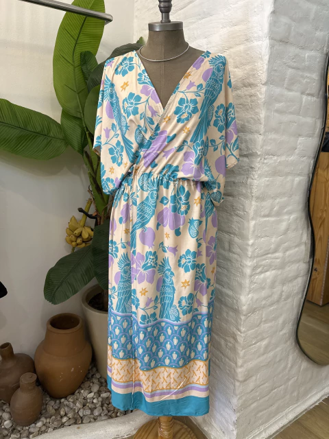 Vestido Tunica 2em1 - estampa pássaro