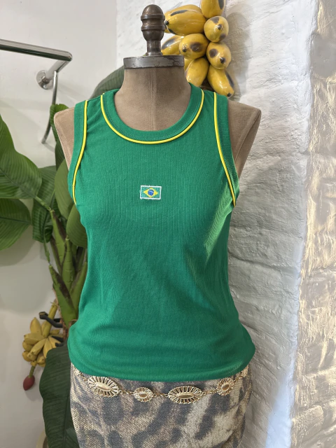 Blusa regata bordada - Brasil