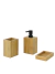Set 4 Piezas simil madera Jabonera Dispenser Vaso Porta Cepillos Ba1040