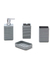 Kit 4 Piezas Baño Dispenser + Jabonera + Portacepillo + Vaso Color Gris
