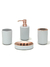 Set De Baño 4 Piezas Jabonera Dispenser Vaso Porta Cepillos BA1049