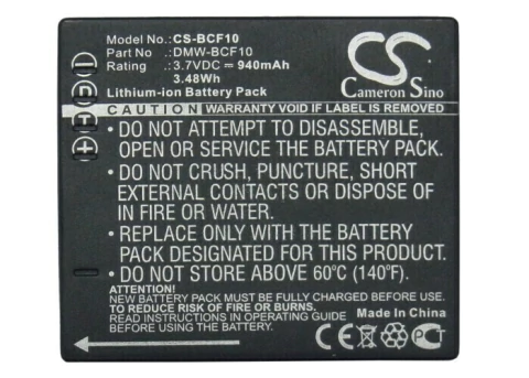 Batería para Panasonic CGA-S009, Lumix DMC-FP8A, 940mAh