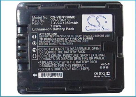 Batería para Panasonic VW-VBN130, HDC-TM900, 1050mAh