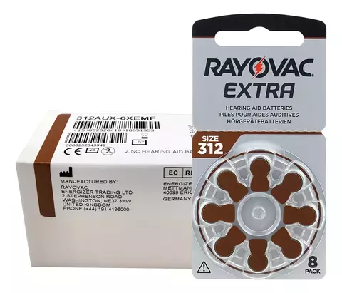 40 Pilas Rayovac Extra Para Audífono Blister 8u. Tamaño 312 -