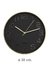 Reloj De Pared Dorado Con fondo Negro 30cm diametro RL30202