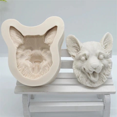 Ref.2027-Molde cabeça Dog, para aplique de xícara na internet