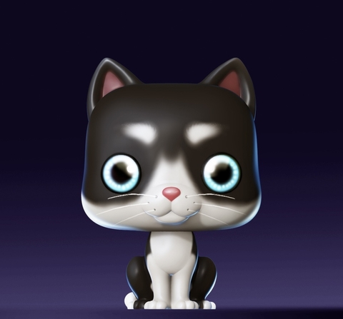 Ref.C01P- Pop cat 4cm pronto pra pintar