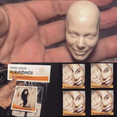 Kombo 3 moldes rostos feminino escala 1/6 entre 3 a 3,4cm de altura