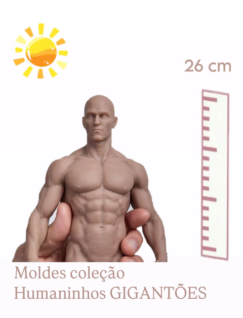Ref.M001- Kit corpo completo masculino com molde cabeça de presente extra surpresa 26cm altura do corpo total com a cabeça - comprar online