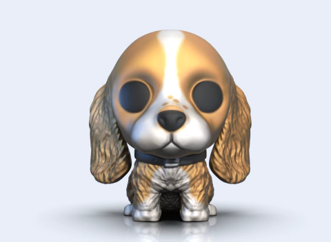 Ref.S07P- Pop dog COCKER SPANIEL 4,5cm prontinho pra pintar