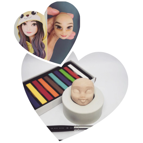 Ref.391-Kit 2?moldes rostos coleção humaninhos cartoon expressões