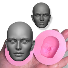 Ref.H001- Molde Cabeça feminina base 5,5cm - comprar online