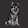 Ref.N405- Dog Husky Siberiano pronto para pintura em resina 5,5cm