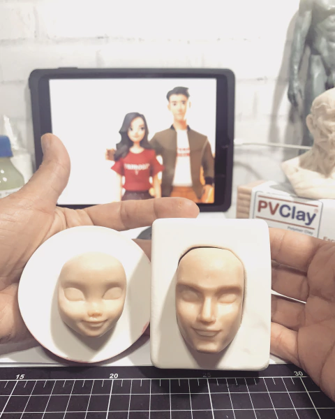 Ref.1313- Kombo rostos cartoon casal