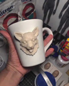 Ref.2027-Molde cabeça Dog, para aplique de xícara - loja online