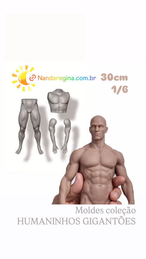 Ref.498-Molde corpo completo masculino Gigantões-30cm /Escala 1/6) - comprar online