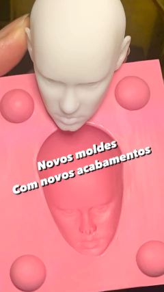 Ref.897- Molde rosto somente parte da frente versão econômica 5,7cm (medida somente da cabeça fora do molde) coleção humaninhos gigantões na internet
