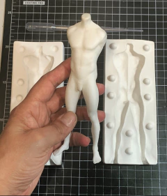 Imagem do Ref.2025- Kit corpo casal completo com moldes rostos a peça fica com 17 a 18cm de altura