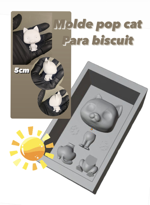 Ref.2001- Molde pop cat para biscuit completo (o seu pop ficará com 5cm ) LANÇAMENTO