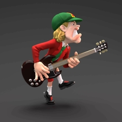 Ref.56870001- AC/DC angus 28cm p peça em resina pintada a mão