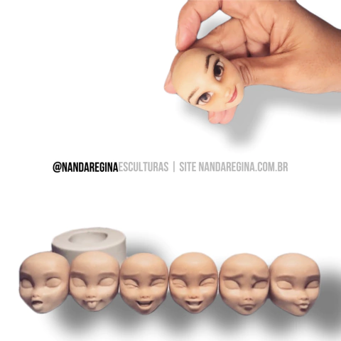 Ref.252-kit 6 moldes rostos expressões coleção humaninhos cartoon - comprar online