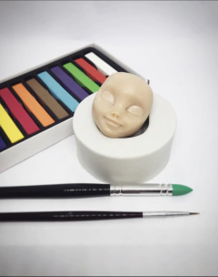 Moldes coleção humaninhos cartoon Rostos Expressões (Feminino/modelo F-01) 4,5cm de altura