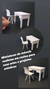 Ref.G010- Miniatura mesa e cadeira escala de tamanho 1:10