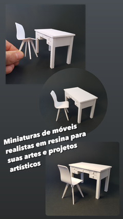 Ref.G010- Miniatura mesa e cadeira escala de tamanho 1:10