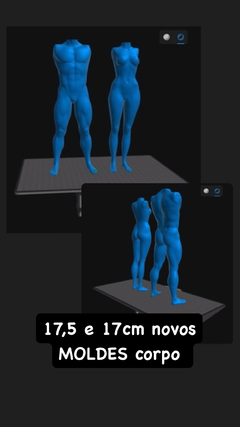 Ref.x3022- MOLDES corpo completo casal novas medidas alturas do corpo sem a cabeça 17cm feminino e 17,5cm masculino