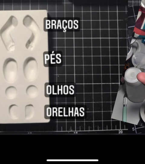 Ref.45901 molde pop braços, pé, orelhas e olhos tamanho padrão de um pop