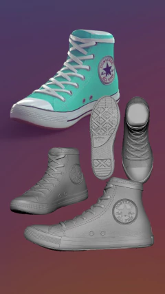 Ref.SHOES01- Moldes tênis cano alto com textura de solado 3,5cm fora do moldes