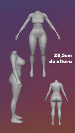 Ref.NOVO09- Kit de moldes corpo completo 28,5cm de altura feminino (todas as partes do corpo )MODELO NOVO escala 1/6 - comprar online