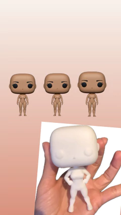 Ref.X509- Kit 3 corpos pop em resina 10cm